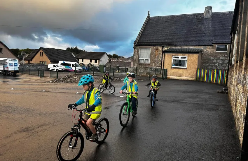 Young people on bikes