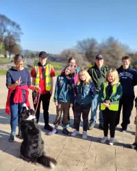 Group of people preparing for a litter pick in Dufftown