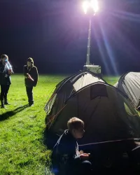 Tents at night at Adventure camp
