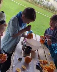 Beavers making campfire treats