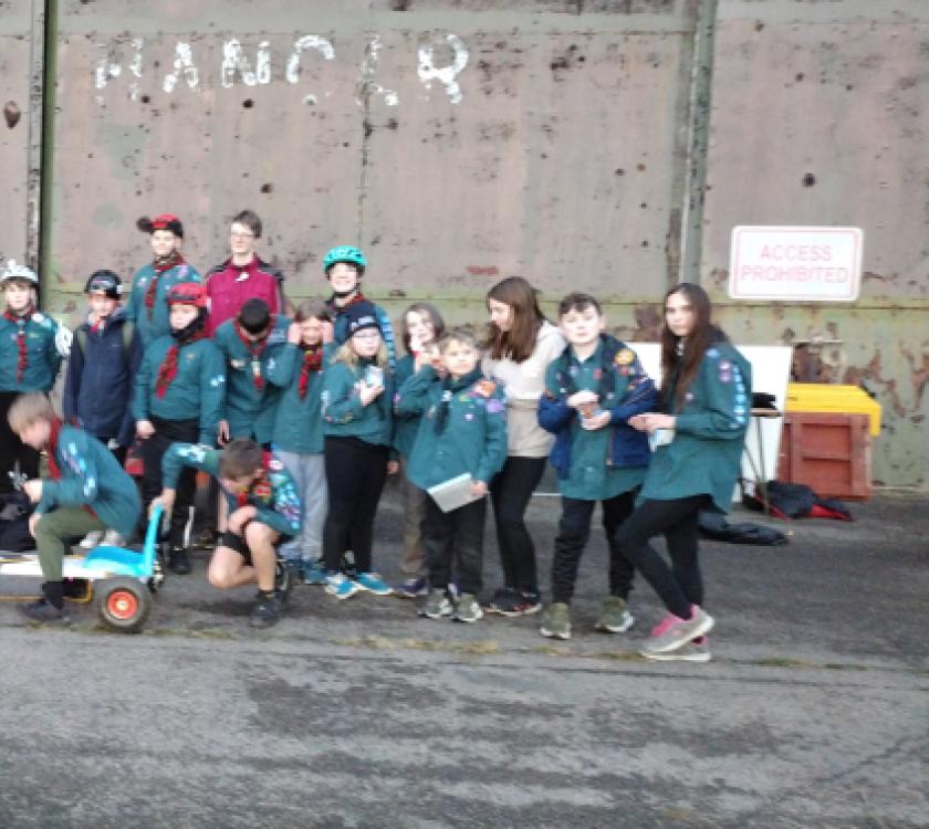 Scouts at the Moray District Kart Race