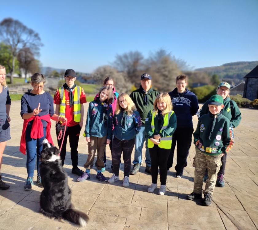 Group of people preparing for a litter pick in Dufftown