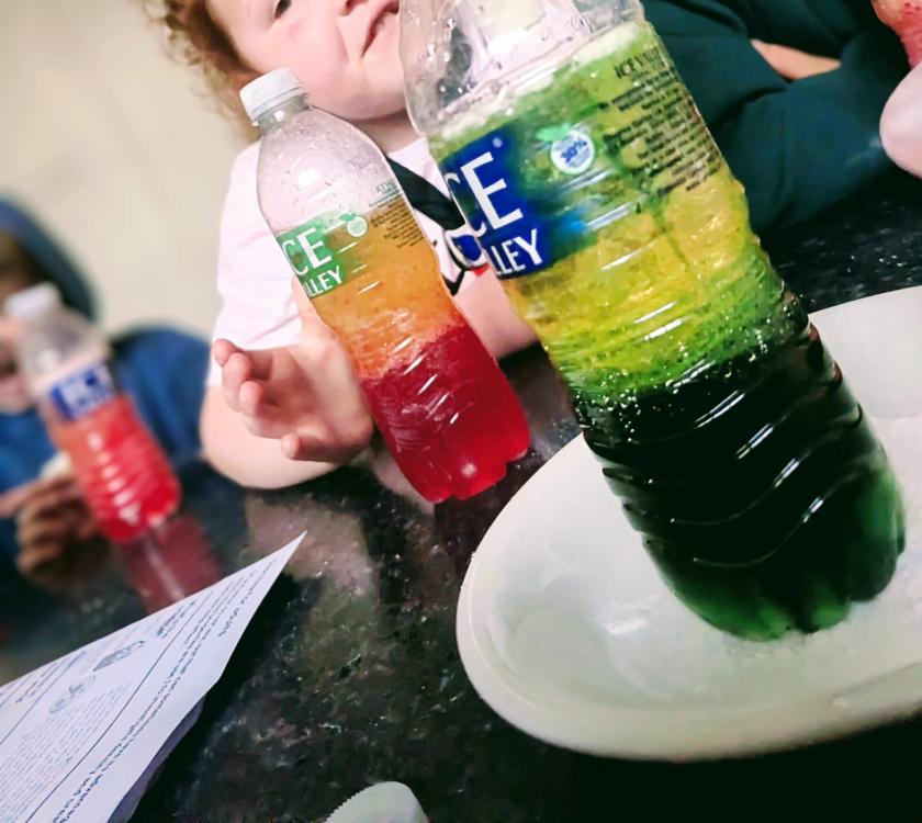 Cubs making a lava lamp