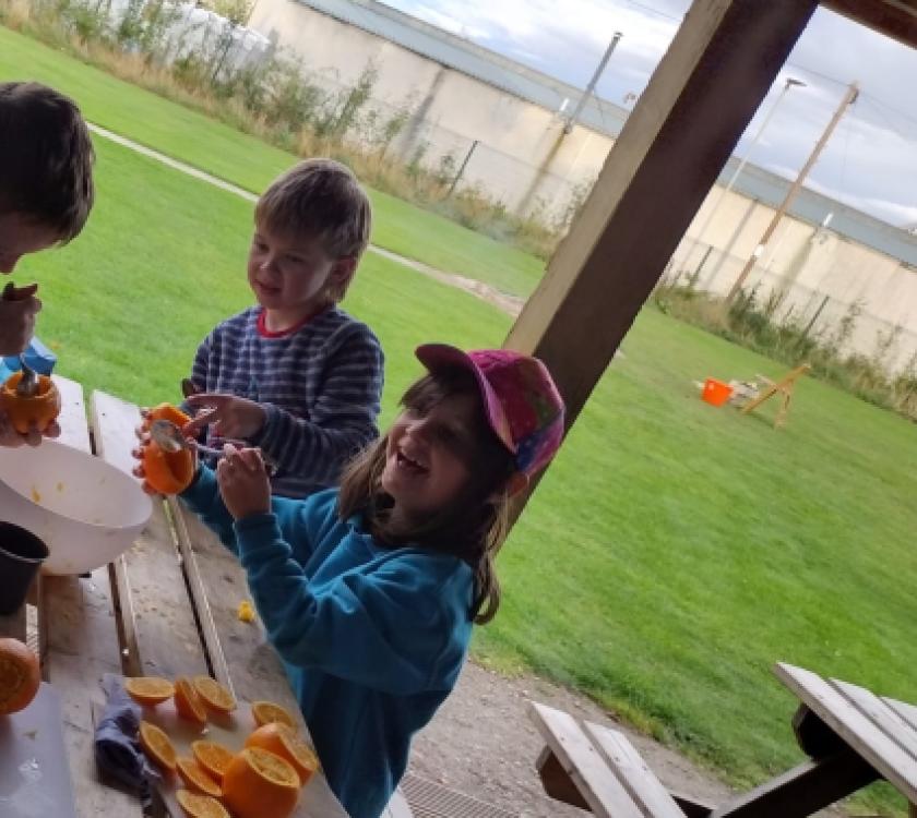 Beavers making campfire treats