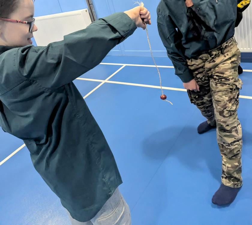 scouts playing conkers