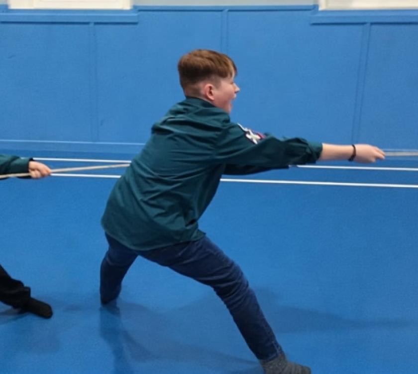 Scouts enjoying tug-o-war