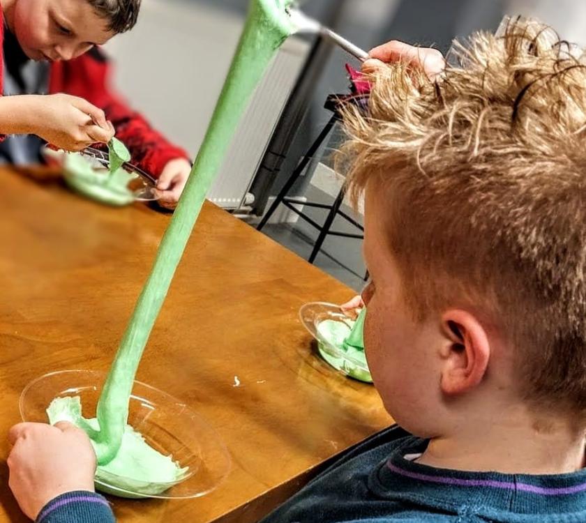 cub stretching out slime